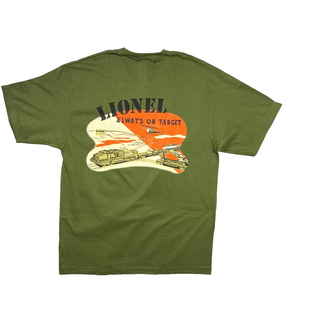 Earth Collection Lionel Trains T-Shirt  Sz 2X Short Sleeve Green w Graphics